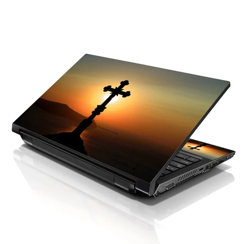 LSS 15.6 & 17.3 Inches Laptop Notebook Skin Sticker Decal - Black Cross